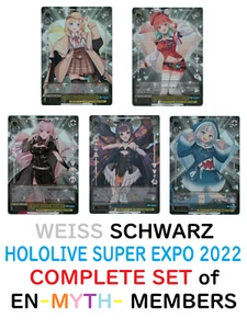 COMPLETE 5 Hololive English MYTH Members Cards Weiss Schwarz Expo Japanese NM - Picture 1 of 7