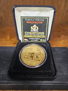 The Highland Mint Denver Broncos Super Bowl 50 Commemorative Medallion Coin - Picture 1 of 8