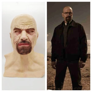 Exquisite Realistic Latex Real Costume Old Man Halloween Mask headgear bald Head - Picture 1 of 15