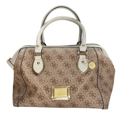 De colección Y2K Años 90 Guess Bolso de Mano Cartera Cremallera 2 Asas Bolsillos Bronceados Interior PVC Limpio M #n Foto 1 de 4