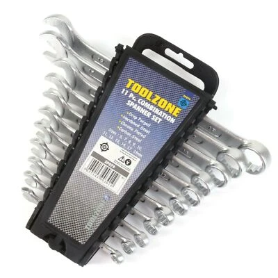 COMBINATION SPANNER SET 11Pc Ring Open End 14mm 17mm 19mm 9mm 10mm 11mm 12mm UK - Image 1 of 4