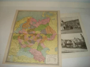 Antique Map 1904 Russia Colorful Map The Kremlin St Petersburg Moscow - Picture 1 of 6