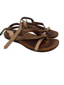 Sandalias planas Chaco para mujer de cuero marrón con tiras talla 6 - Imagen 1 de 5