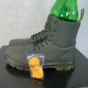 Dr Martens Combs Mens Size 13 Green Poly Combat Boots aw004 - Picture 1 of 10