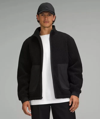 $198 New Lululemon Men's High Pile Fleece Full-Zip Jacket Black Size XL - Image 1 of 4