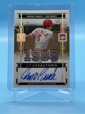 2025 Panini Impeccable - Cooperstown Signatures - Johnny Bench - 51/89 - Reds SP - Image 1 of 4