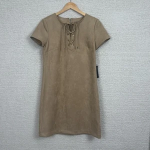 Vestido Tommy Hilfiger para mujer 6 bronceado con cordones buceo imitación gamuza línea A espalda cremallera logotipo - Imagen 1 de 14