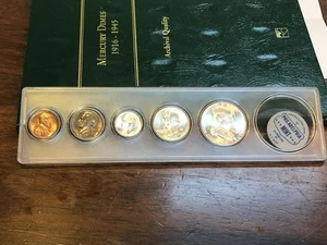 1962-P 5 Coin Silver Mint Set Franklin Half FBL w/ Mint Token - Picture 1 of 17