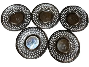 Chataku Bronze Plates Japanese Filagree Stamped Signed Lot Of 5 Antique - Picture 1 of 19