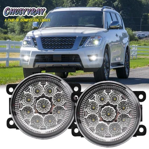 Nuevo par de luces antiniebla de parachoques de lente transparente diestro izquierdo para Nissan Armada 2017-2020 - Imagen 1 de 10