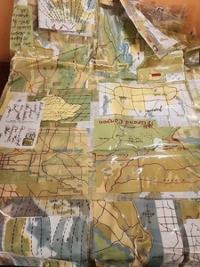 Road Map Vinyl Shower Curtain, Postcards, Grand Canyon, Travel Landmarks - Picture 1 of 4