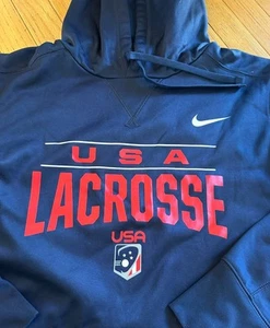 Nike USA Lacrosse Hoodie Herren Medium Blau Dri-FIT Pullover Sweatshirt Team USA - Bild 1 von 3