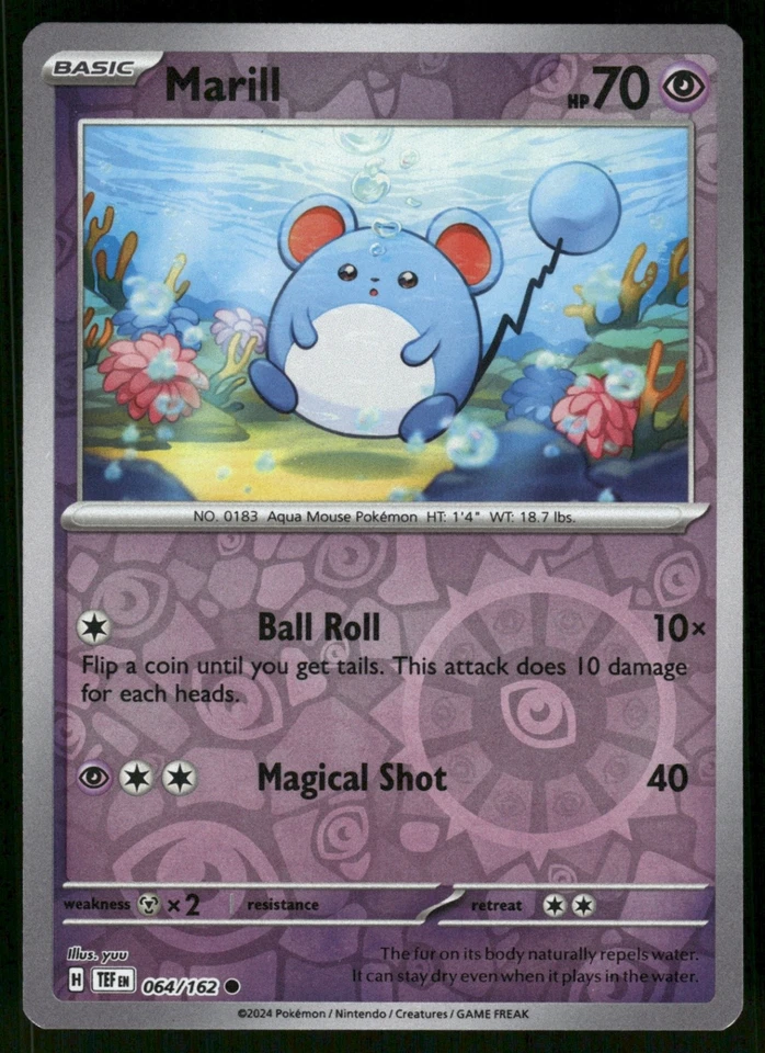 Marill 064/162 TEF SV05: Temporal Forces Reverse Holo NM - Image 1 of 2