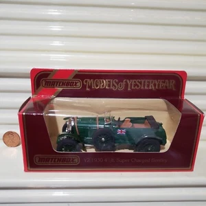 Matchbox 1988 Yesteryear Y2 Green 1930 4.5 Litre Super Charged BENTLEY New Boxed - Picture 1 of 5