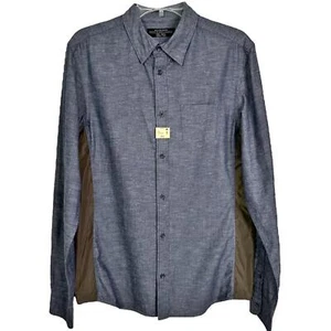 NEW AllSaints Long Sleeve Button-Up Shirt Blue Men’s S - Picture 1 of 8
