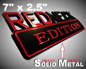 SOLID METAL Redneck Edition BEAUTIFUL EMBLEM Chevrolet Truck Bumper Badge Sign 