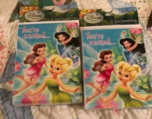 TINKERBELL & THE DISNEY FAIRIES INVITACIONES (8) ~Lote de 2 fiestas de cumpleaños - Imagen 1 de 5