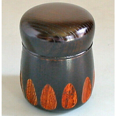 Isuke Tea Canister  Kiriko  Black Wooden Caddy Handmade Urushi Lacquerware Japan • 203.25$