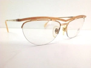 Enrico Coveri Glasses From Vintage View 1988 Bright Metal Gold Nylor Oval - Picture 1 of 10