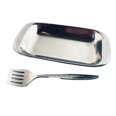 WMF Tablett und Löffel Edelstahl Sardinenschale mit Sardinenheber  - Bild 1 von 4