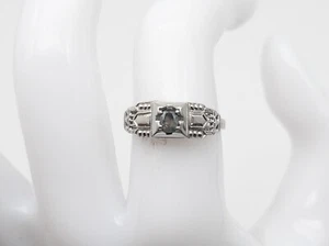 Antico Anello Filigrana Oro Bianco 18k Firmato 1920 K&E .25ct - Foto 1 di 9