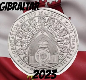 Gibraltar 🇬🇮 Moneda 50 peniques 2023 Rey CIII Coronación Abadía de Westminster - Imagen 1 de 3