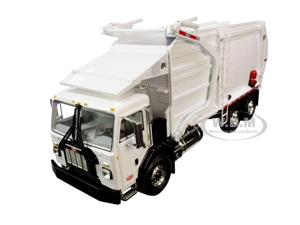 PETERBILT 520 GARBAGE TRUCK W/ FRONT LOADER WHITE 1/34 MODEL FIRST GEAR 10-4193 - Image 1 of 4