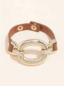Nuevo con etiquetas Pulsera a presión eslabones metálicos eslabones de metal en tono dorado Guess MRP $42.00 - Imagen 1 de 1