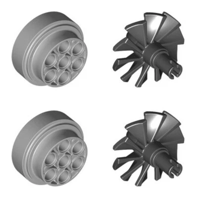 Lego Bricks 4x Rotor Blades Housings Jet Fans (Makes 2x Turbine) 60208 18753 NEW - Image 1 of 4