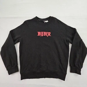Jsutin Bieber Purpose Tour Black Long Sleeve Pullover Sweatshirt Women's M - Picture 1 of 8