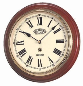 Reloj de Pared Seiko Madera Oscura Redondo Batería con Cara Transparente QXA143B - MARCADO - Imagen 1 de 17