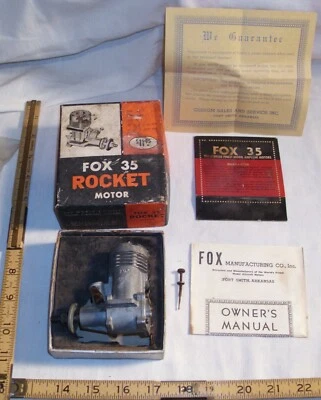 FOX 35 ROCKET RC ENGINE FOR GAS AIRPLANE OR TETHER CAR BOXED - Image 1 of 3