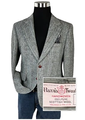 Chaqueta Blazer Harris Tweed Para Hombres 100% Lana Escocesa Abrigo Deportivo Espiga Talla 40S Foto 1 de 4