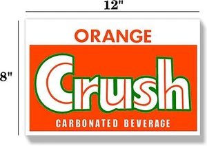 (OC-202) 12" Cuadrada NARANJA CRUSH SODA COCA COLA PEPSI PEGATINA - Imagen 1 de 1