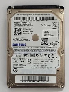 HM641JI, PN: HM641JI/D, FW: 2AJ10003, JUL 2011, Samsung 640Gb 2.5" SATA HDD - Picture 1 of 2