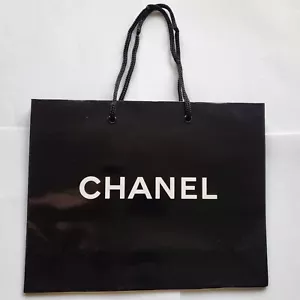 NEW Chanel Gift Bag Classic Black Empty Paper Bag Shopping - Picture 1 of 7
