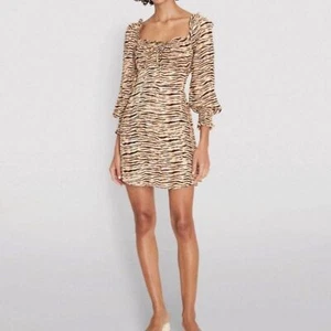 Faithfull The Brand Animal Print Ira Mini Dress Size L - Picture 1 of 6