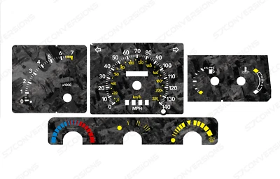 Ford Escort RS Turbo Mk4 Forged Carbon Dial Cards 8 Colours Gauges - Bild 1 von 4