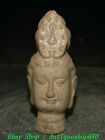 20CM Old Ding Kiln Porcelain Kwan-yin Guanyin Quanyin Head Statue Sculpture