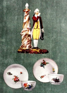Statuette le Baiser Fleurs de Meissen CHROMOLITHOGRAPHIE PORCELAINE NYON XXéme - Picture 1 of 2