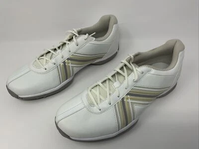 耐克女式女士高尔夫鞋 8 码白色条纹软钉运动鞋 549583-100 — 第 1/4 张图片