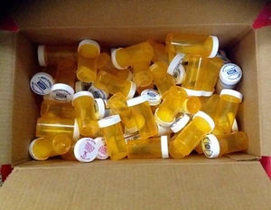 Pill Bottes (21/Lot) RX Meds Pharmacy 13 Dram Plastic Safety Lids Crafts Storage - Picture 1 of 5