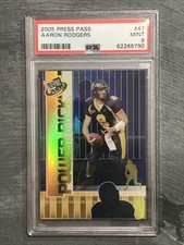 2005 PRESS PASS AARON RODGERS RC Rookie #47 Power Pick PSA 9 Mint Low Pop! JETS