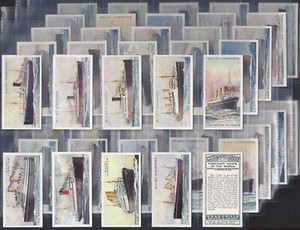 WILLS-FULL SET- MERCHANT SHIPS OF THE WORLD 1924 (50 CARDS) EXCELLENT