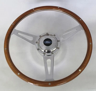 Volante madera 15" Ford Bronco F100 F150 F250 F350 camión estilo cobra 9 orificios Foto 1 de 4