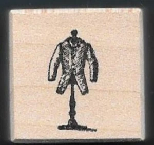 SUIT JACKET VINTAGE STAND Home STAMPA ROSA A80-37 Wood Small NEW RUBBER STAMP - Picture 1 of 3