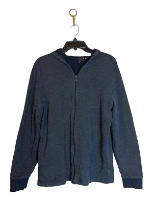Vince Jacket Men’s Medium Navy Blue Polka Dot Full Zip Sweatshirt Hoodie - Image 1 of 4