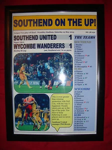 Southend United 1 Wycombe 1 - Southend promoted - 2015 - framed print - Picture 1 of 2