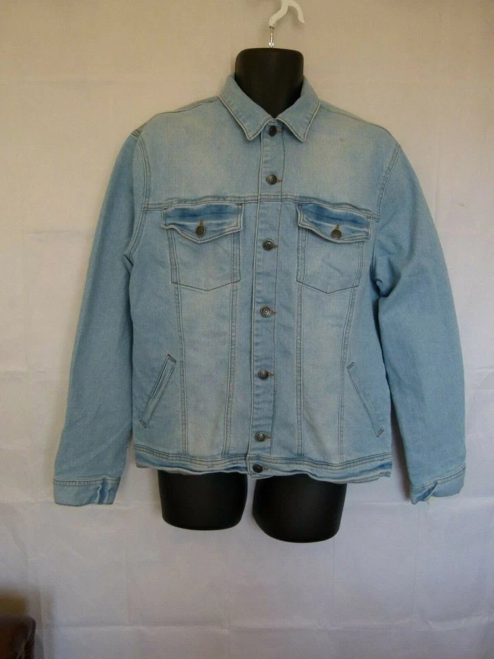 Pantalones de mezclilla Basics Hering para hombre chaqueta botones delanteros mezcla de algodón bolsillos azul talla XL Foto 1 de 4