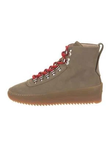 FEAR OF GOD Brown Tan Suede Leather Red Lace Up Wedge Sole Hiking Ankle Boots 35 - Picture 1 of 5